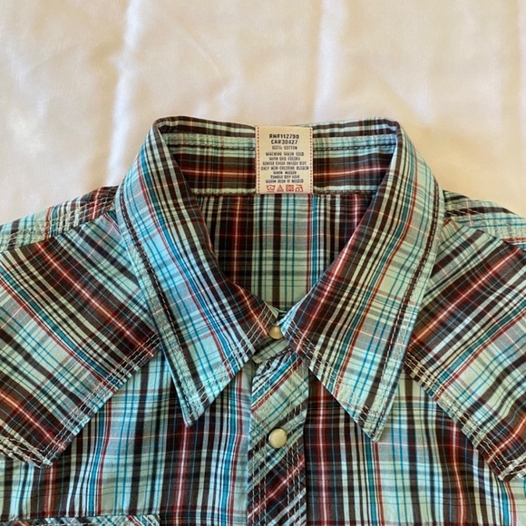 True Religion Brand‎ Pearl Snap Button Plaid Western Shirt (3XL) - Picture 9 of 10